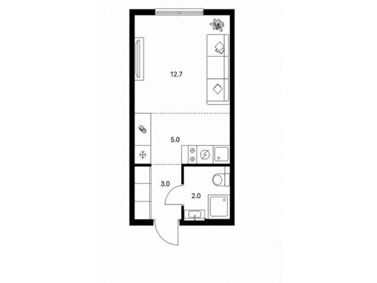 Продам однокомнатную (1-комн.) квартиру, Боровское ш, 2к7, Москва г