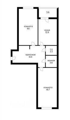 Продам двухкомнатную (2-комн.) квартиру, Адмиралтейский б-р, 3, Краснодар г