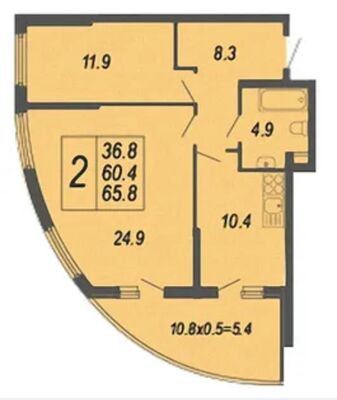 Продам двухкомнатную (2-комн.) квартиру, им. Адмирала Серебрякова ул, 3, Краснодар г