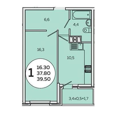 Продам однокомнатную (1-комн.) квартиру, Командорская ул, 6, Краснодар г