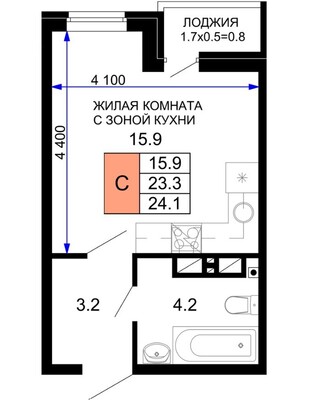 Продам однокомнатную (1-комн.) квартиру, 2-я Линия ул, корпус 21, Краснодар г