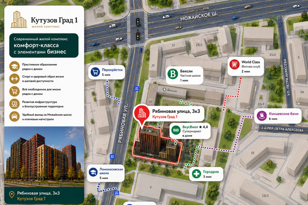 Продам трехкомнатную (3-комн.) квартиру, Рябиновая ул, 3к3, Москва г