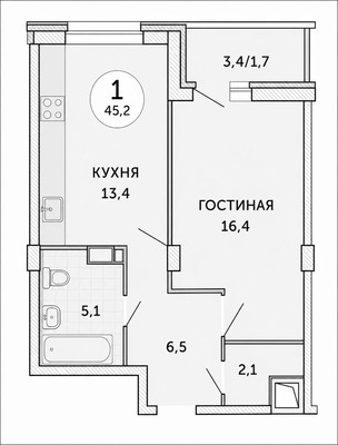 Продам однокомнатную (1-комн.) квартиру, Революции ул, 48А, Пермь г