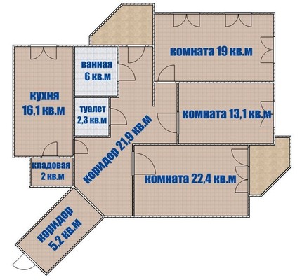 Продам трехкомнатную (3-комн.) квартиру, Победы б-р, 45а, Воронеж г