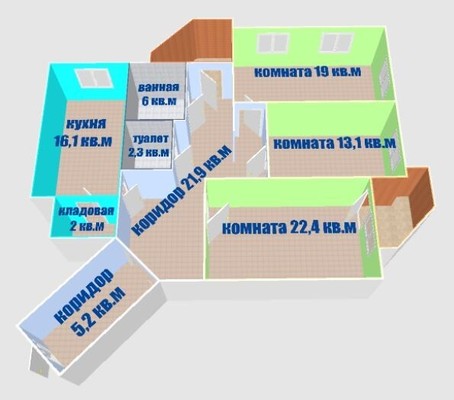 Продам трехкомнатную (3-комн.) квартиру, Победы б-р, 45а, Воронеж г