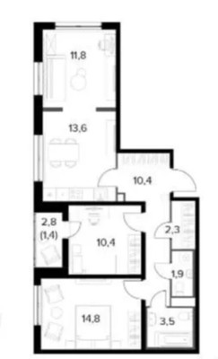 Продам трехкомнатную (3-комн.) квартиру, Южный (Южная Битца мкр.) б-р, 7, Битца п