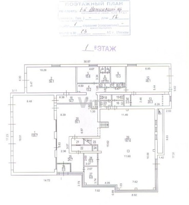 Продам коммерческое помещение 755,4 м2, 1-й Митинский пер, 12к1, Москва г