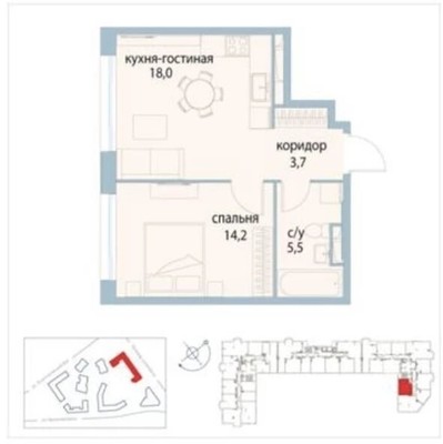 Продам однокомнатную (1-комн.) квартиру, Крузенштерна ул, 3к3, Москва г