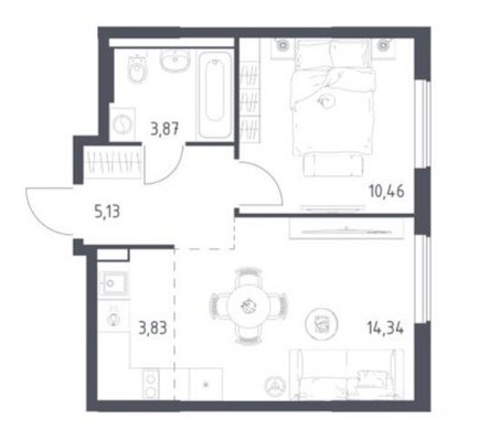Продам двухкомнатную (2-комн.) квартиру, Лесная ул, 6к2, Коробово д