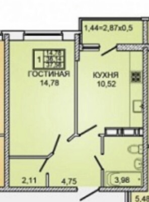 Продам однокомнатную (1-комн.) квартиру, 15-я Линия (КНИИСХ снт) ул, корпус 2, Краснодар г
