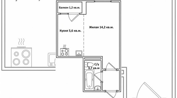 Продам однокомнатную (1-комн.) квартиру, Подмосковный кв-л, 67к6, Малаховка рп