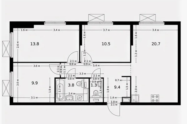 Продам трехкомнатную (3-комн.) квартиру, лётчика Ларюшина ул, 6к2, Люберцы г