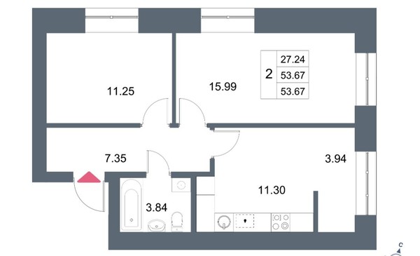 Продам двухкомнатную (2-комн.) квартиру, Азата Аббасова ул, 16, Казань г