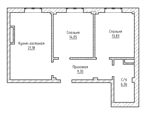Продам двухкомнатную (2-комн.) квартиру, Байсултанова ул, 18, Нальчик г