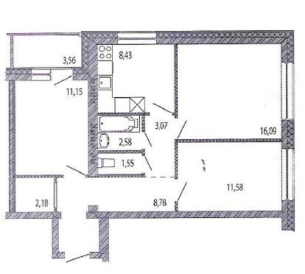 Продам трехкомнатную (3-комн.) квартиру, Калевала ул, 54, Костомукша г
