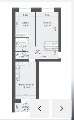 Продам двухкомнатную (2-комн.) квартиру (долевое), Каширский пр-кт, 1, Кашира г