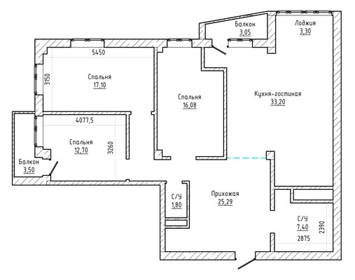 Продам трехкомнатную (3-комн.) квартиру, Тлостанова ул, 16к1, Нальчик г
