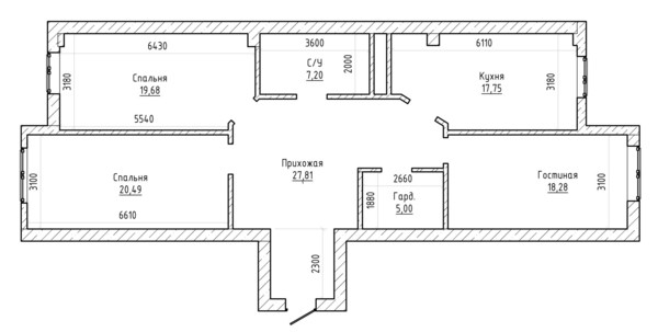 Продам трехкомнатную (3-комн.) квартиру, ОДС ул, 3, Нальчик г