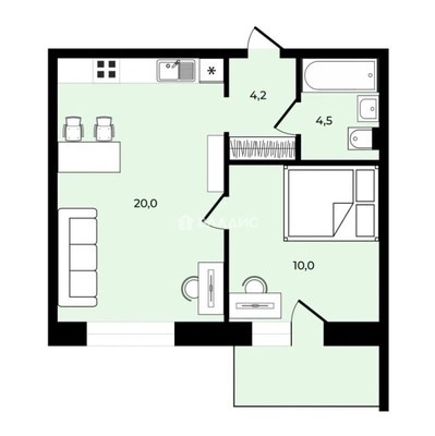 Продам однокомнатную (1-комн.) квартиру, Корнея Чуковского ул, 5к2, Санкт-Петербург г
