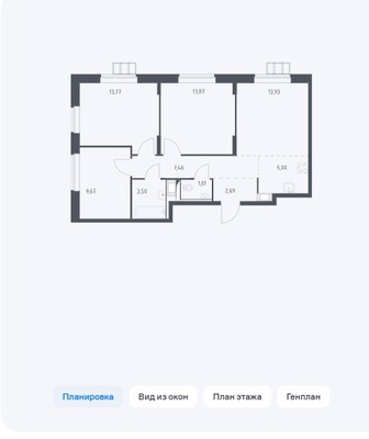 Продам трехкомнатную (3-комн.) квартиру, Новомосковская ул, 1к4, Москва г