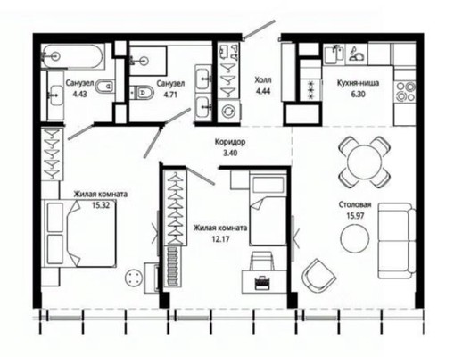 Продам двухкомнатную (2-комн.) квартиру, 4-я Марьиной Рощи ул, 12кк, Москва г