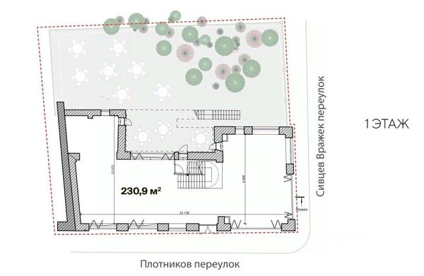 Продам коммерческое помещение 538,3 м2, Сивцев Вражек пер, 36/18, Москва г