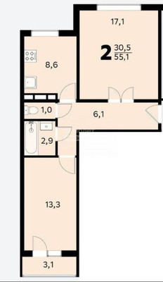 Продам двухкомнатную (2-комн.) квартиру, Загорьевский проезд, 7к2, Москва г