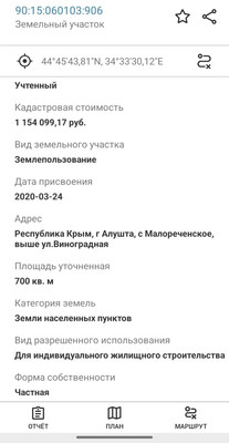Продам участок 7 соток, ИЖС, Виноградная ул, Малореченское с, 0 км от города