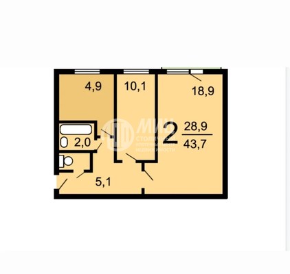 Продам двухкомнатную (2-комн.) квартиру, Хорошёвское ш, 82к9, Москва г