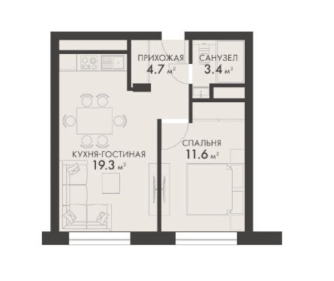 Продам однокомнатную (1-комн.) квартиру, Луговая ул, 20, Рогозинино д