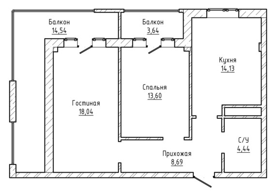Продам двухкомнатную (2-комн.) квартиру, Мовсисяна ул, 9, Нальчик г
