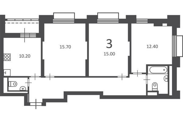 Продам трехкомнатную (3-комн.) квартиру, 2-й Тушинский проезд, 1, Москва г