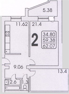 Продам двухкомнатную (2-комн.) квартиру, Красноармейская ул, 5а, Раменское г