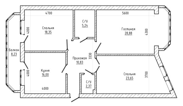 Продам трехкомнатную (3-комн.) квартиру, Хуранова ул, 5кА, Нальчик г