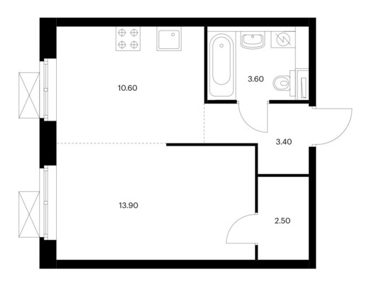 Продам однокомнатную (1-комн.) квартиру, Перовское ш, 2к3, Москва г