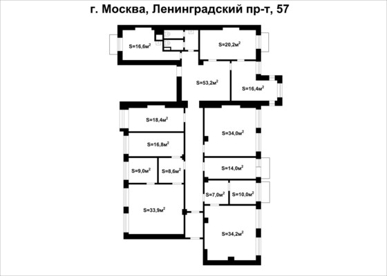 Продам офисное помещение 313,4 м2, Ленинградский пр-кт, 57, Москва г