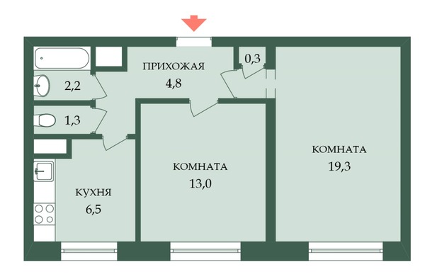 Продам двухкомнатную (2-комн.) квартиру, Тореза пр-кт, 24, Санкт-Петербург г