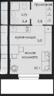 Продам однокомнатную (1-комн.) квартиру, Кузнецкая ул, 43В, Пермь г