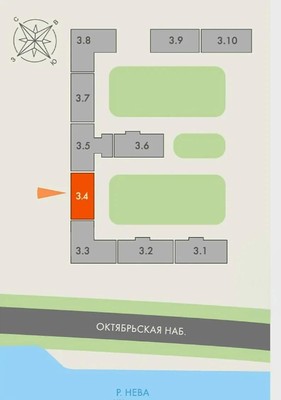 Продам однокомнатную (1-комн.) , Октябрьская наб, 40А, Санкт-Петербург г