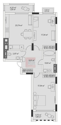 Продам двухкомнатную (2-комн.) , 2-й Портовый пер, 3, Малое Исаково п
