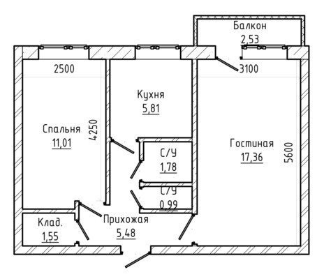 Продам двухкомнатную (2-комн.) квартиру, Коллонтай ул, 8, Нальчик г