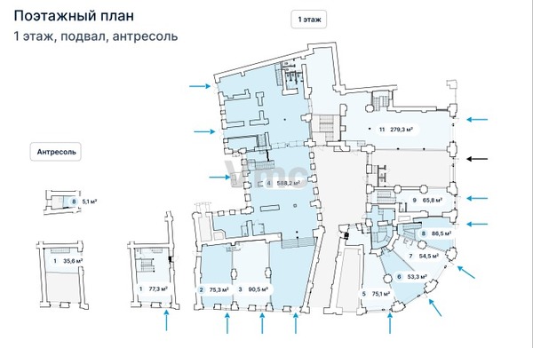 Сдам коммерческое помещение 960,4 м2, Мясницкая ул, 8/2, Москва г