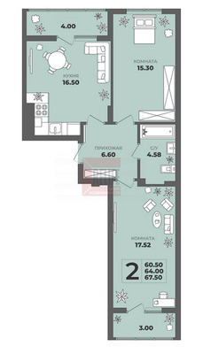 Продам двухкомнатную (2-комн.) квартиру (долевое), Генерала Толстикова ул, 36а, Калининград г