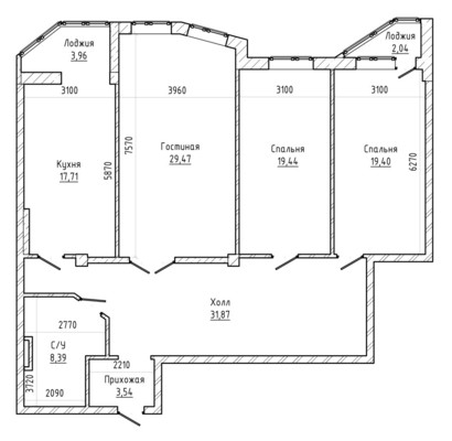 Продам трехкомнатную (3-комн.) квартиру, Тарчокова ул, 25Бк1, Нальчик г