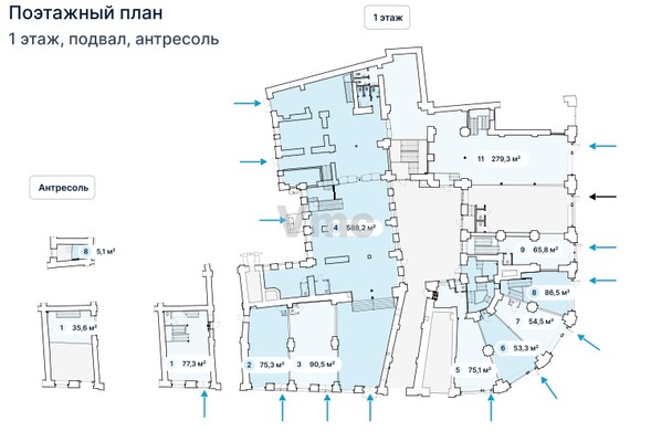 Сдам коммерческое помещение 534,4 м2, Мясницкая ул, 8/2, Москва г
