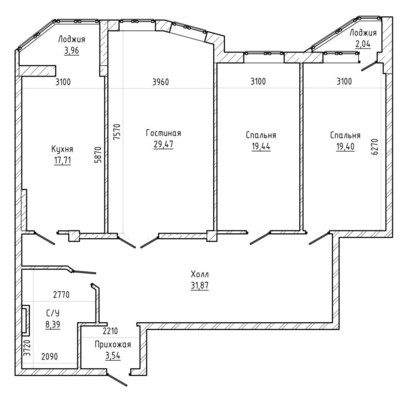 Продам трехкомнатную (3-комн.) квартиру, Тарчокова ул, 25Бк1, Нальчик г
