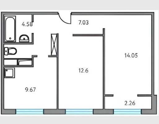 Продам двухкомнатную (2-комн.) квартиру, Романовская ул, 15, Глухово д