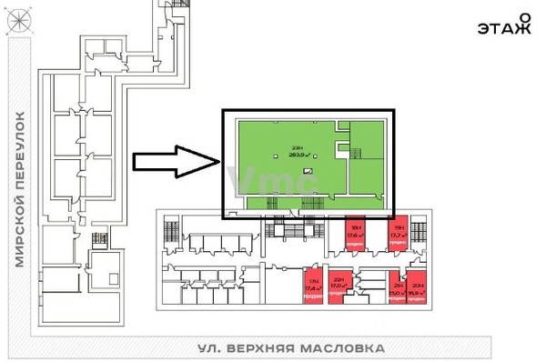 Сдам коммерческое помещение 283,9 м2, Верхняя Масловка ул, 20 1, Москва г