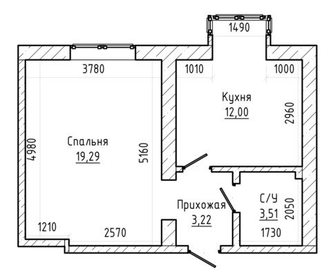 Продам однокомнатную (1-комн.) квартиру, Октябрьская ул, 72к6, Урвань с