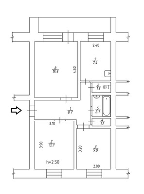 Продам трехкомнатную (3-комн.) квартиру, Пионерская ул, 46, Ханты-Мансийск г